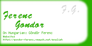 ferenc gondor business card